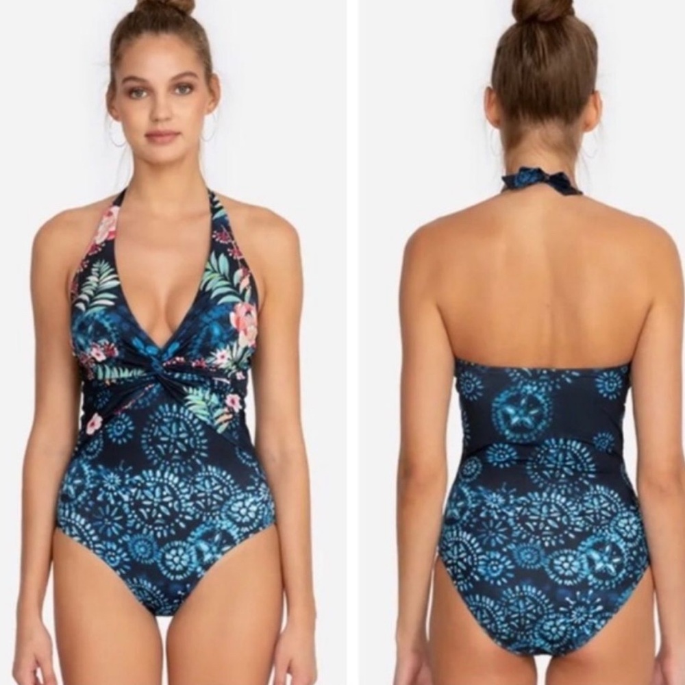 NWOT Johnny Was - Annia Twist Halter One Piece Swimsuit